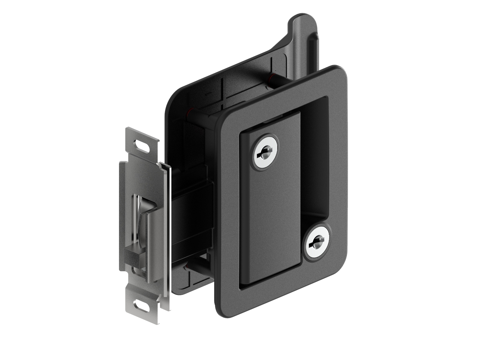 房車用內外雙開式舌頭鎖，黑色-A7902-1112